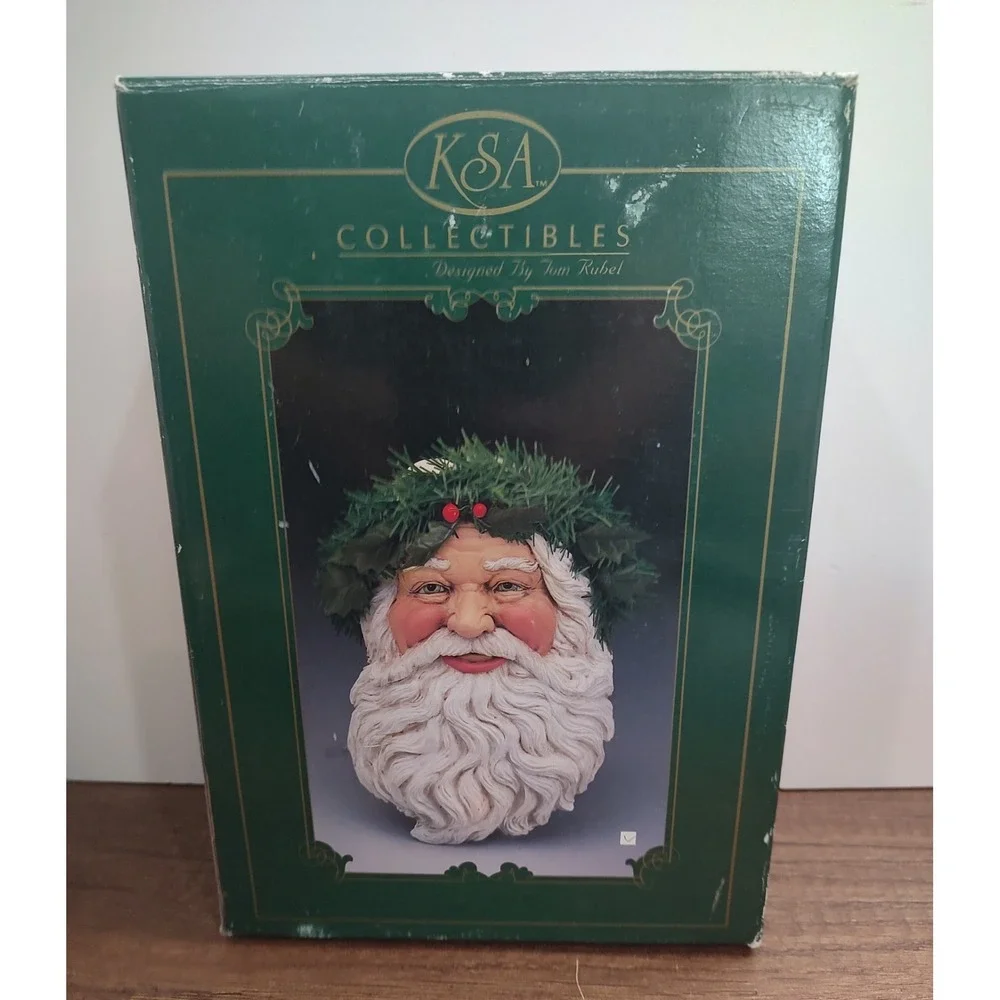 KSA Collectibles Father Christmas SANTA HEAD PLAQUE Original Box D7